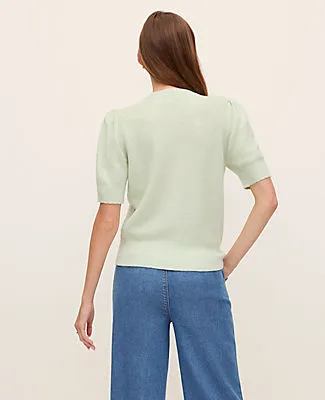 Ann Taylor Weekend Pointelle Crew Neck Cardigan sold by Ann Taylor product image thumbnail 2