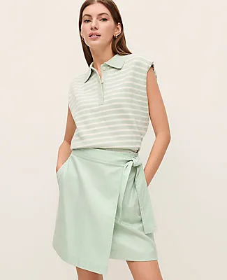 Ann Taylor Petite Weekend Striped Collared Sweater Vest sold by Ann Taylor