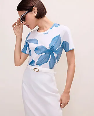 Ann Taylor Floral Crew Neck Tee sold by Ann Taylor