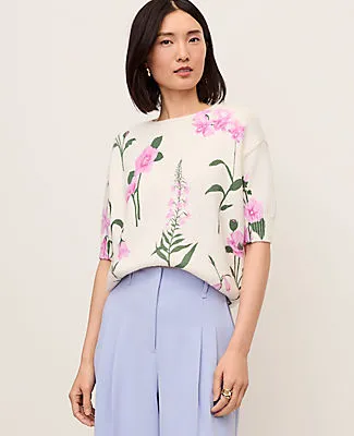 Ann Taylor Petite Floral Jacquard Sweater Tee sold by Ann Taylor