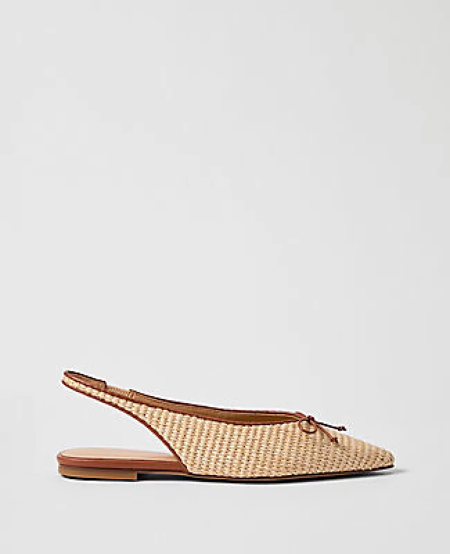 Ann Taylor Weekend Straw Bow Slingback Flat made by Ann Taylor