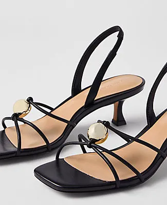 Ann Taylor Leather Embellished Kitten Heel Sandal sold by Ann Taylor product image thumbnail 2