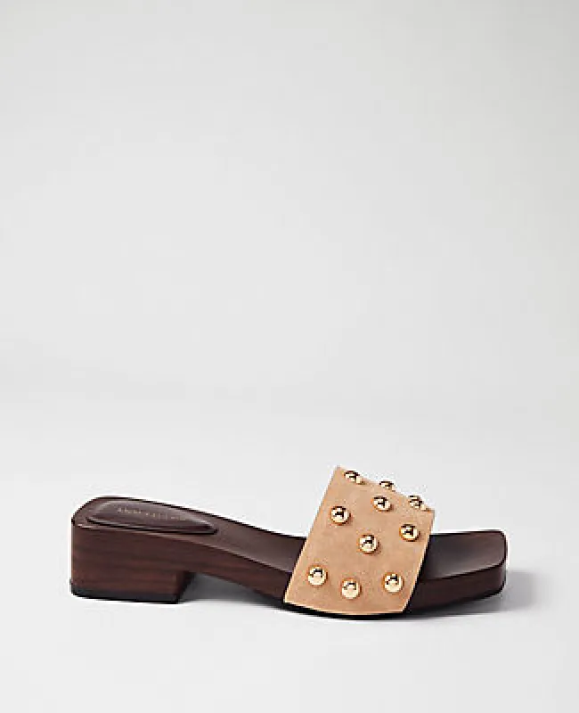 Ann Taylor Suede Studded Sandal made by Ann Taylor