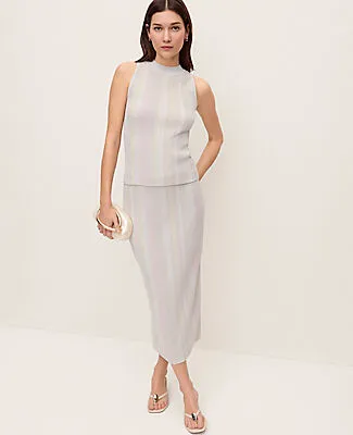 Ann Taylor Petite Striped Metallic Midi Skirt sold by Ann Taylor