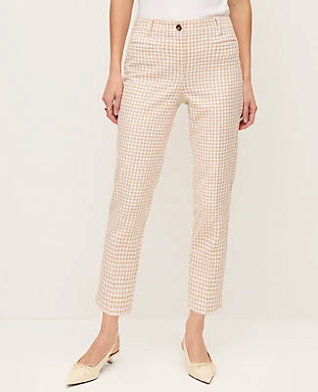 Ann Taylor The Petite Cotton Crop Pant in Gingham — Curvy Fit made by Ann Taylor