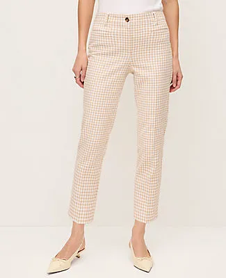 Ann Taylor The Petite Cotton Crop Pant in Gingham — Curvy Fit sold by Ann Taylor