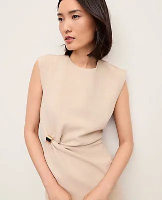 Ann Taylor Petite Crew Neck Twist Sheath Dress sold by Ann Taylor