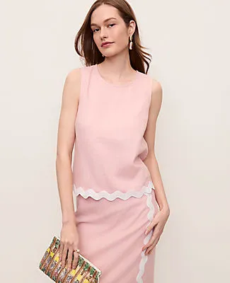 Ann Taylor Ric Rac Linen Blend Tank Top sold by Ann Taylor