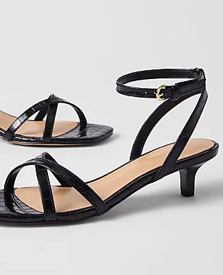 Ann Taylor Croco Crossover Heel Sandal sold by Ann Taylor product image thumbnail 2