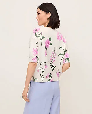 Ann Taylor Petite Floral Jacquard Sweater Tee sold by Ann Taylor product image thumbnail 2