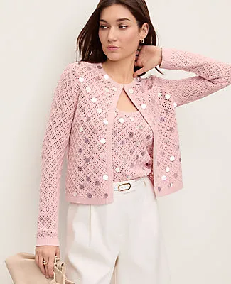 Ann Taylor Petite Sequin Open Cardigan sold by Ann Taylor
