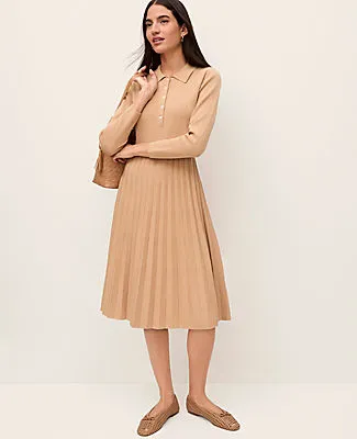 Ann Taylor Petite Pleated Polo Midi Dress sold by Ann Taylor