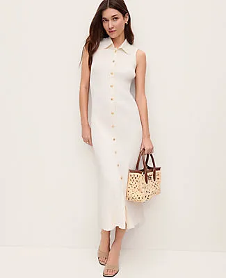 Ann Taylor Collared Midi Sweater Dress sold by Ann Taylor