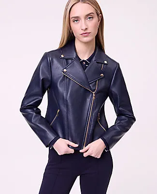 Ann Taylor Weekend Fitted Moto Jacket in Faux Leather sold by Ann Taylor