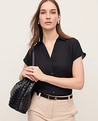Ann Taylor Petite Split Neck Blouse sold by Ann Taylor