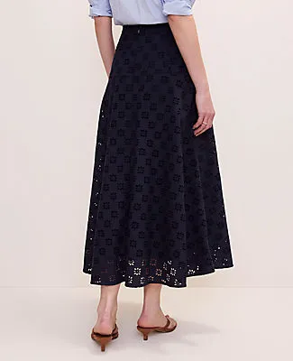 Ann Taylor Petite Eyelet Full Midi Skirt sold by Ann Taylor product image thumbnail 3