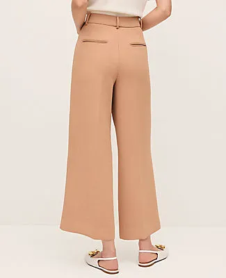 Ann Taylor The Petite Wide-Leg Cropped Pant in Fluid Crepe in Textured Crepe sold by Ann Taylor product image thumbnail 3