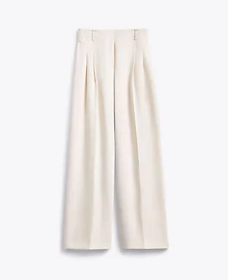 Ann Taylor The Petite Pleated Wide-Leg Pant in Textured Crepe sold by Ann Taylor product image thumbnail 5