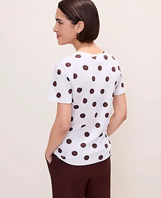 Ann Taylor Polka Dot Crew Neck Tee sold by Ann Taylor product image thumbnail 2