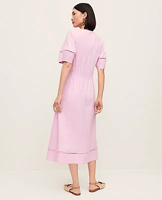 Ann Taylor Petite Pintuck Linen Blend Midi Dress sold by Ann Taylor product image thumbnail 2
