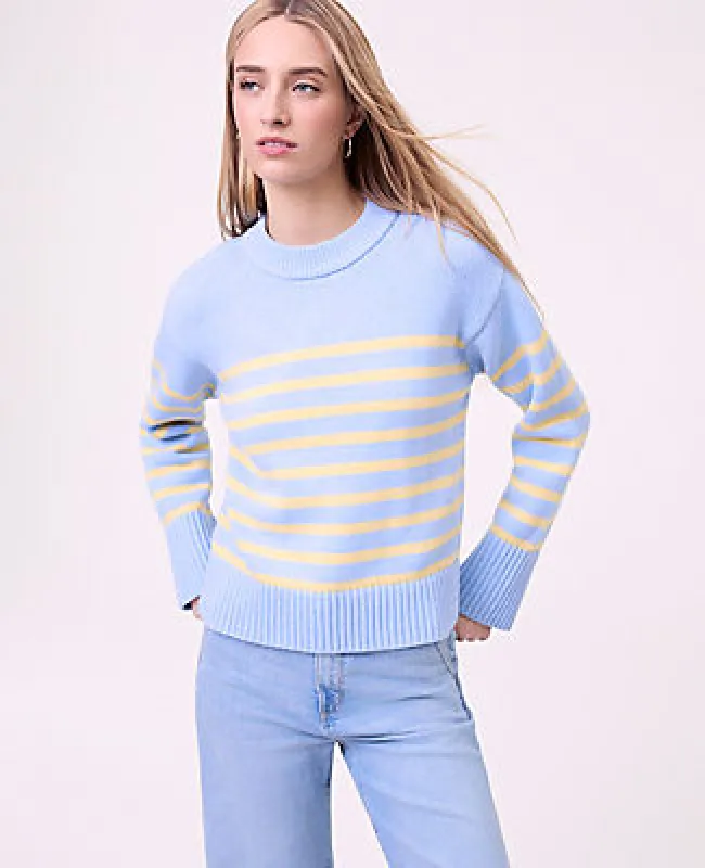 Ann Taylor Weekend Striped Crew Neck Sweater made by Ann Taylor