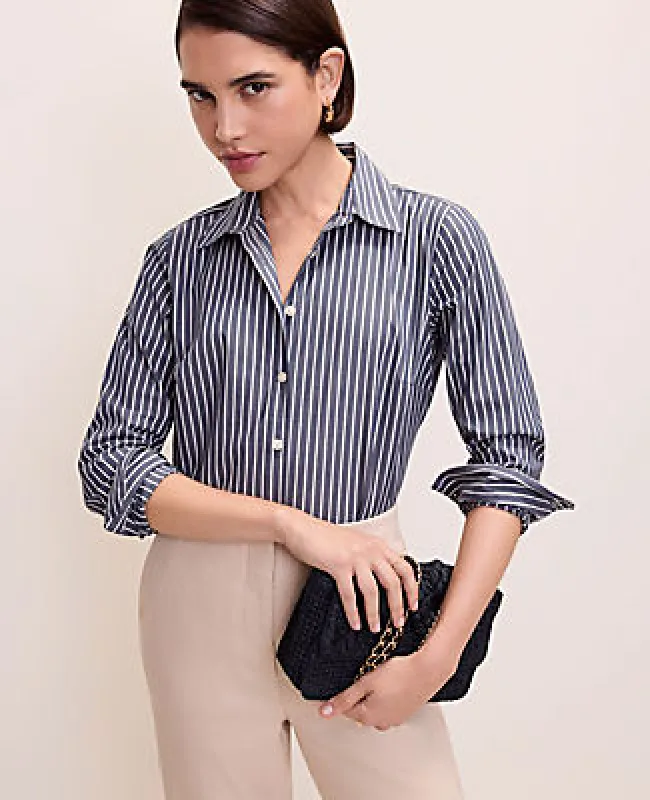 Ann Taylor Striped Perfect Shirt made by Ann Taylor