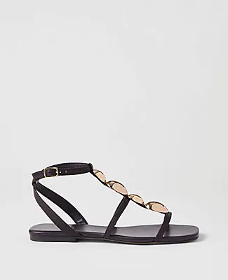 Ann Taylor Leather Hardware Embellished Sandal sold by Ann Taylor