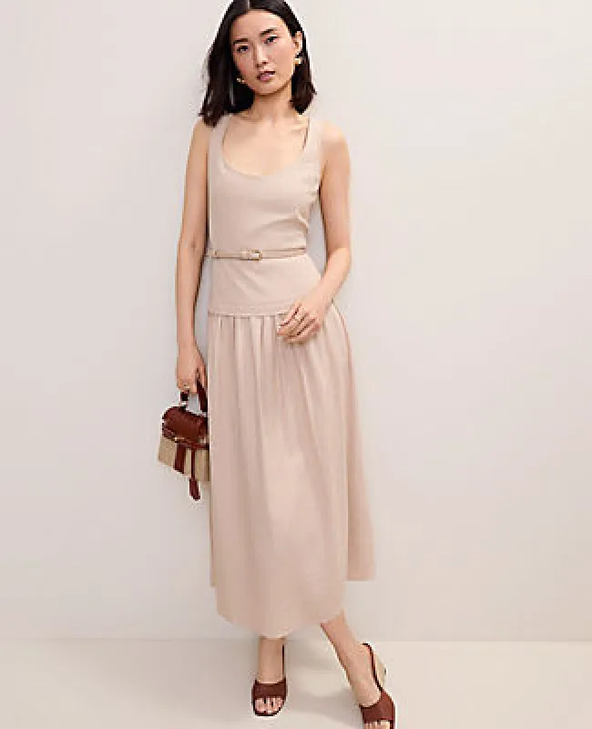 Ann Taylor Petite Belted Flare Midi Dress made by Ann Taylor