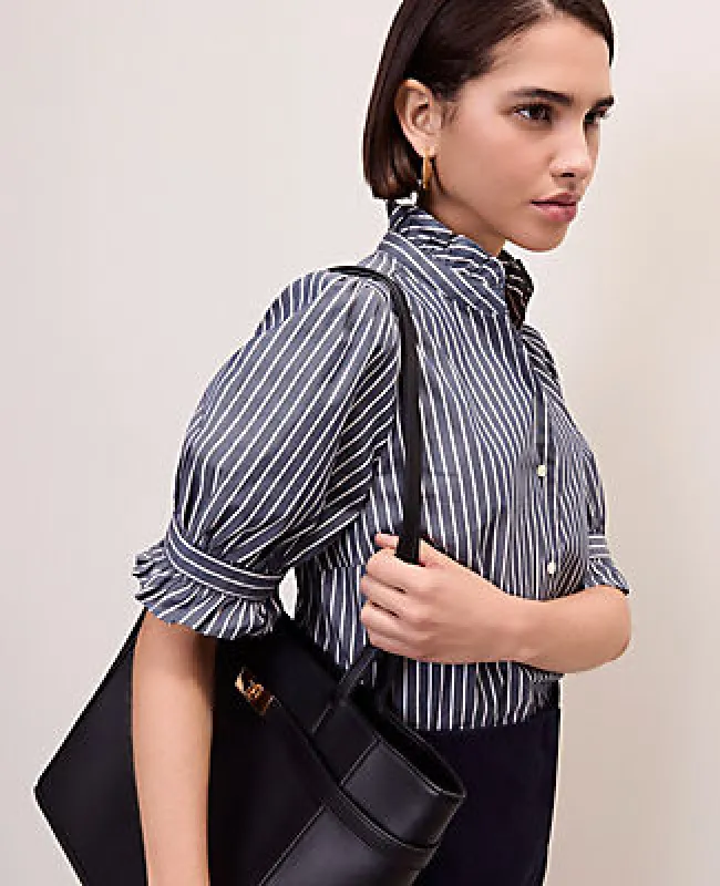 Ann Taylor Striped Ruffle Blouse made by Ann Taylor