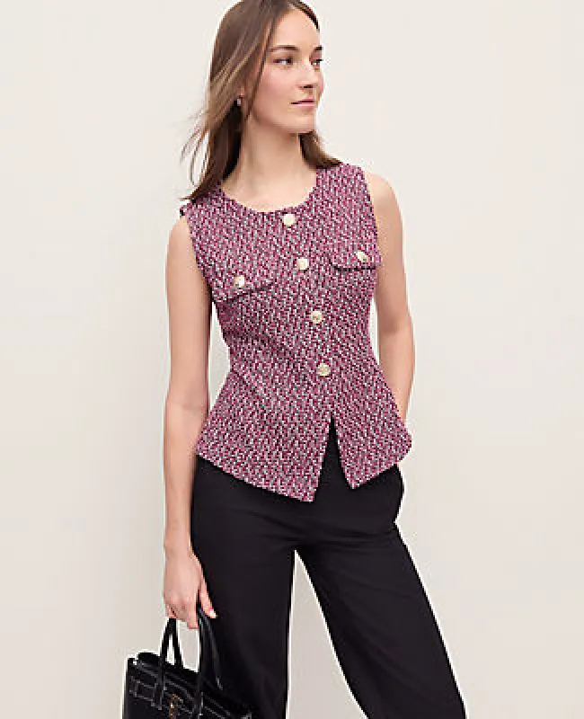 Ann Taylor The Cutaway Vest in Tweed made by Ann Taylor