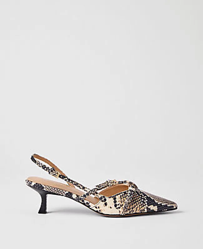 Ann Taylor Snake Print Crossover Pump made by Ann Taylor