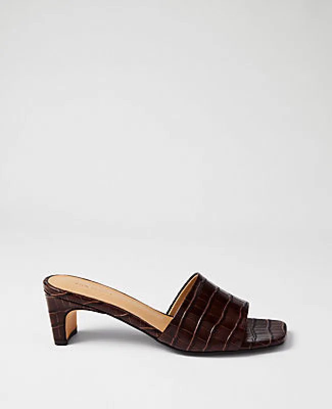 Ann Taylor Croco Heeled Mule made by Ann Taylor