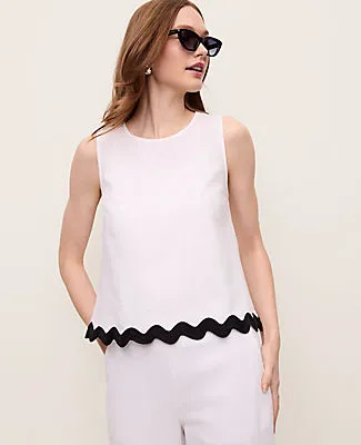 Ann Taylor Petite Ric Rac Linen Blend Tank Top sold by Ann Taylor