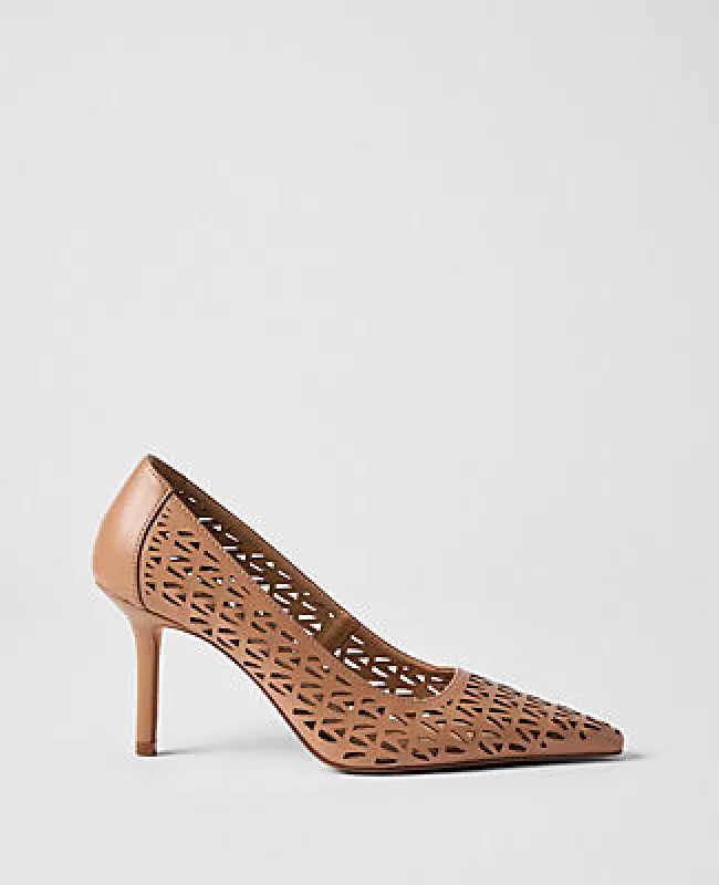 Ann Taylor Leather Perforated Pump made by Ann Taylor