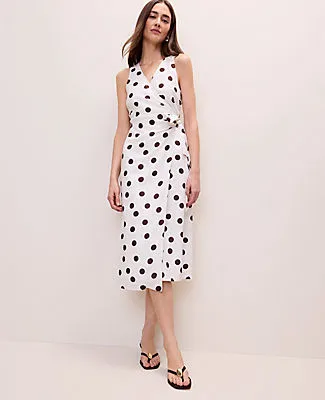 Ann Taylor Polka Dot Linen Blend Sheath Dress sold by Ann Taylor product image thumbnail 3