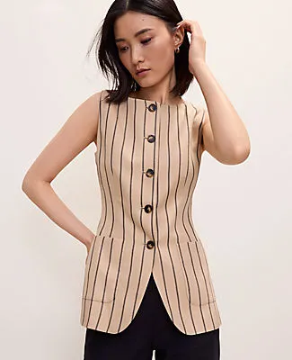 Ann Taylor The Striped Long Vest sold by Ann Taylor