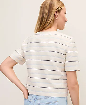 Ann Taylor The Petite Short Sleeve Crew Neck Jacket in Tweed sold by Ann Taylor product image thumbnail 2