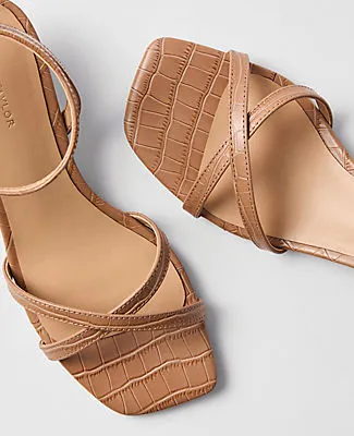 Ann Taylor Croco Crossover Heel Sandal sold by Ann Taylor product image thumbnail 2