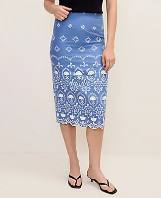 Ann Taylor Petite Embroidered Midi Pencil Skirt sold by Ann Taylor product image thumbnail 2