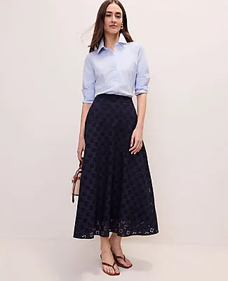 Ann Taylor Petite Eyelet Full Midi Skirt sold by Ann Taylor product image thumbnail 4