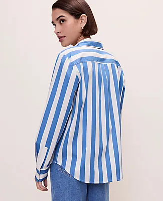 Ann Taylor Petite Striped Relaxed Perfect Shirt sold by Ann Taylor product image thumbnail 2