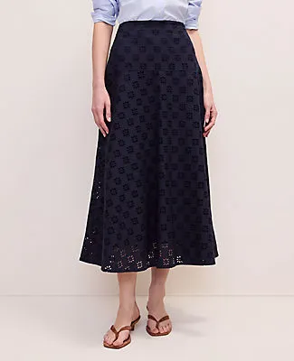 Ann Taylor Petite Eyelet Full Midi Skirt sold by Ann Taylor product image thumbnail 2