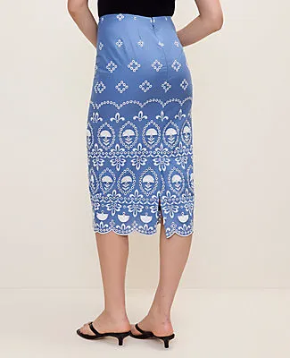 Ann Taylor Petite Embroidered Midi Pencil Skirt sold by Ann Taylor product image thumbnail 3