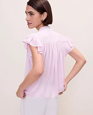 Ann Taylor Petite Flutter Sleeve Button Down Blouse sold by Ann Taylor product image thumbnail 2