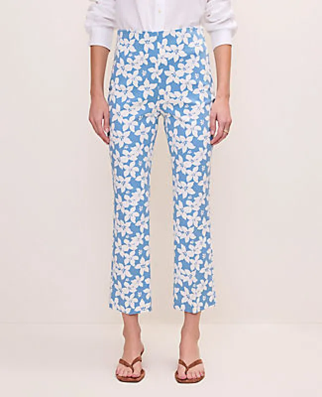 Ann Taylor The Petite Flare Ankle Pant in Floral Print — Curvy Fit made by Ann Taylor