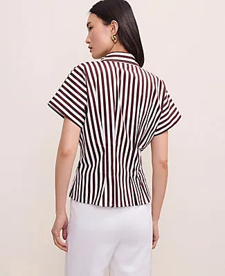 Ann Taylor Striped Pleated Blouse sold by Ann Taylor product image thumbnail 2