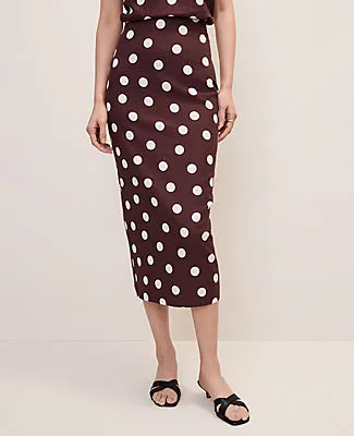 Ann Taylor Petite Polka Dot Midi Pencil Skirt in Linen Blend sold by Ann Taylor product image thumbnail 2