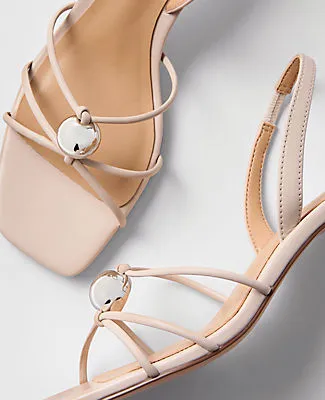 Ann Taylor Leather Embellished Kitten Heel Sandal sold by Ann Taylor product image thumbnail 2