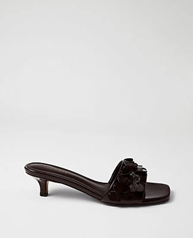 Ann Taylor Patent Paillette Kitten Heel Sandal made by Ann Taylor