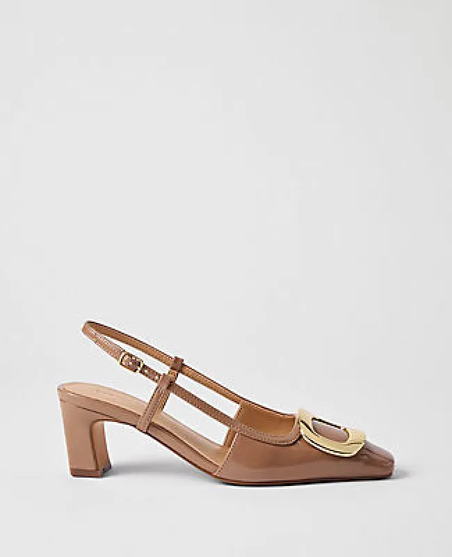 Ann Taylor Patent Leather Buckle Pump made by Ann Taylor